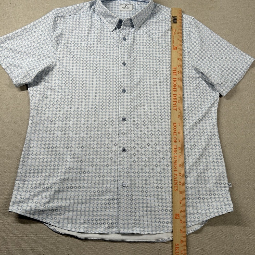 7 Diamonds Shirt Mens XL 4-Way Stretch Geometric Camp Button Up Tropical Preppy - Picture 8 of 9